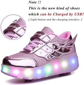 img 2 attached to 👟 Детские роликовые коньки Ufatansy: колеса с подсветкой LED, заряжаемые через USB - отличные кроссовки для девочек и мальчиков в качестве подарков на Рождество.