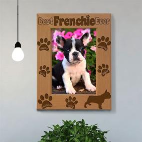 img 2 attached to 🐶 Personalized Frenchie Engraved Wood Picture Frame, French Bulldog Photo Frame, Pet Memorial & New Puppy Gifts, Dog Lover Gift, Paw Prints on my Heart - 5x7 Vertical