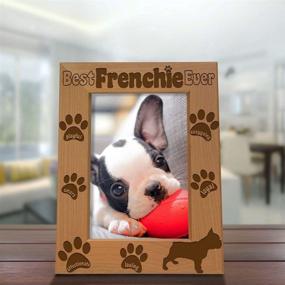 img 3 attached to 🐶 Personalized Frenchie Engraved Wood Picture Frame, French Bulldog Photo Frame, Pet Memorial & New Puppy Gifts, Dog Lover Gift, Paw Prints on my Heart - 5x7 Vertical