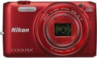 📷 nikon coolpix s6800 16 mp wi-fi cmos digital camera with 12x zoom nikkor lens, 1080p hd video - red (discontinued by manufacturer) logo