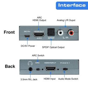 img 3 attached to Аудио извлекатель avedio links 4K@60HZ HDMI с оптическим TOSLINK SPDIF + 5.1/2CH + аудио конвертер 3.5 мм RCA R/L - адаптер разветвления HDMI аудио с поддержкой HDMI 2.0, HDCP 2.2, 18Gpbs для PS5.