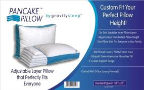 img 1 attached to Customizable Pancake Pillow: Adjustable Layered Luxury Pillow for Queen Size Bed