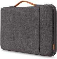 inateck 13-13.5 inch 360 protective laptop sleeve carrying case bag - compatible with macbook pro 2012-2020, macbook air 2010-2020, surface pro x/7/6/5/4/3, ipad pro 12.9 - dark gray logo