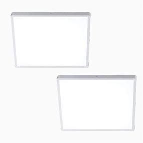 img 2 attached to 🔆 2 Pack of FINXIN LED Flush Mount Ceiling Lights, 18W Cool White 6000K Milk White Square Lighting Fixtures for Closets, Kitchens, Stairwells, Basements, Bedrooms, and Washrooms