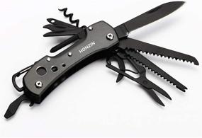 img 4 attached to 🔪 HONZIN Swiss-Style Multi-Function Pocket Knife for Everyday Use, Outdoor Survival, and Fishing