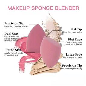 img 2 attached to 💄 Yushinv Makeup Sponge Set: 8 PCS Blender Sponges for Flawless Makeup Application - Latex-Free, Dry and Wet Use, Multi-shape Foundation Tools, Music Type Kawaii Bass - With Gift Box (Pink)