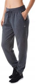 img 3 attached to Get Comfy in Style with Champion Women's Powerblend Joggers, C Logo