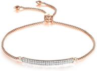 stylish adjustable white gold plated bracelets for women - perfect jewelry for teen girls! comes with gift box. logo