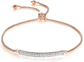 img 4 attached to Stylish Adjustable White Gold Plated Bracelets for Women - Perfect Jewelry for Teen Girls! Comes with Gift Box.