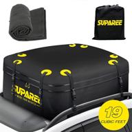 🚘 19 cubic feet waterproof car roof cargo carrier - suparee rooftop cargo bag with storage bag and protective mat for all cars with rack logo