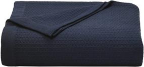 img 4 attached to Nautica Home - Baird Collection: 100% Cotton Signature Diamond Weave Pattern Cozy 🛏️ Blanket. Soft & Durable for All Seasons. Easy Care Machine Washable. Twin Size. Color: Navy.