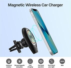 img 1 attached to Magnetic Wireless Car Charger with Upgraded Clip: Fast Charging Car Phone Holder for Apple iPhone 13/12/Pro Max/Mini, Strong Power and Secure Air Vent Clamp