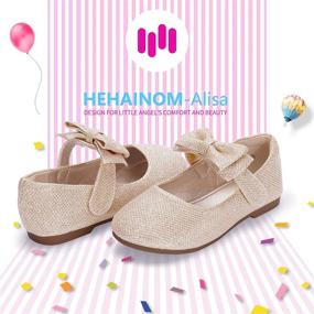 img 3 attached to Hehainom Toddler Little Ballet Patent Girls' 🩰 Flats: Stylish & Supportive Shoes for your Little Dancer