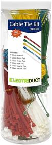 img 1 attached to 🔗 Affordable and Diverse: Electriduct Economical Small Cable Tie Kit - 600 Nylon Zip Ties in Assorted Colors and Sizes