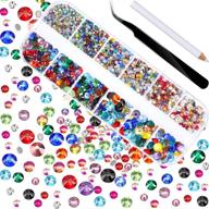 🧵 multicolor sewing flatback rhinestones ss4 ss30 with tweezers: enhance your diy projects! logo