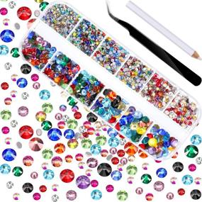 img 4 attached to 🧵 Multicolor Sewing Flatback Rhinestones SS4 SS30 with Tweezers: Enhance Your DIY Projects!