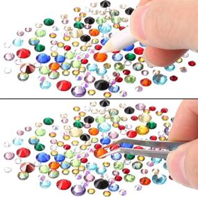 img 2 attached to 🧵 Multicolor Sewing Flatback Rhinestones SS4 SS30 with Tweezers: Enhance Your DIY Projects!