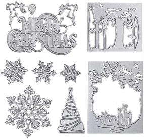 img 4 attached to 🎄 Merry Christmas Die Cuts for Card Making - Metal Cutting Dies Snowflake Tree Embossing Dies for Scrapbooking, DIY Album, Paper Cards, Art Craft Decoration