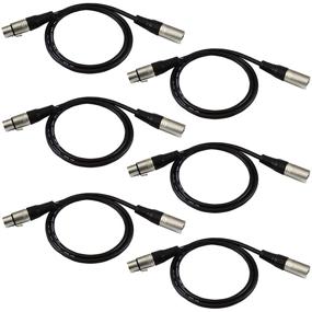 img 4 attached to GLS Audio 3ft Patch Cable Cords - XLR Male to XLR Female Black Cables - 3 foot Balanced Snake Cord - Pack of 6