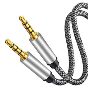 img 4 attached to 🎧 High-Quality Male to Male Audio Cable 1Ft - Premium 3.5mm Aux Cord for Car & Devices - Crystal Clear Sound, Silver