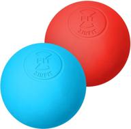 zinfit premium lacrosse massage balls set - myofascial release, trigger point therapy, muscle knots - roller yoga therapy massager for deep tissue massage - hard & firm rubber balls (red, blue) - pack of 2 logo
