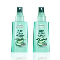 🌿 garnier fructis pure clean detangler + air dry, no tangles/frizz, silicone & paraben free, with aloe extract & vitamin e, 5 fl oz (2 pack) logo