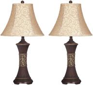 💡 signature design by ashley mariana antique table lamp set: elegant pair with vintage charm, 28.5", antique brown - perfect lighting décor for any room логотип