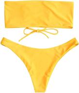 👙 zaful lace-up bandeau women's swimsuit & cover-up with adjustable fit logo