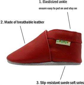 img 3 attached to 👟 Skid Resistant Toddler Cowhide Boys' Shoes by Sayoyo Prewalkers