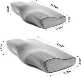 img 3 attached to Памятная подушка из пены NAIYUFA - поддержка бокового сна и шеи от боли в шее - эргономичный дизайн для боковых, спинных и животных спящих