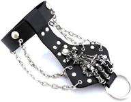 🤘 xusamss punk rock skull hand rivet chain cuff bracelet – edgy and stylish accessory logo