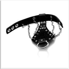 img 2 attached to 🤘 Xusamss Punk Rock Skull Hand Rivet Chain Cuff Bracelet – Edgy and Stylish Accessory