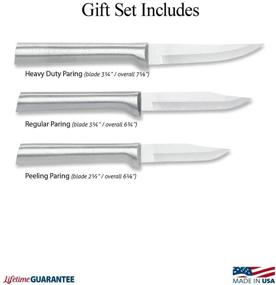 img 3 attached to 🔪 Rada Cutlery S01 Paring Knife Set - 3 Knives with Stainless Steel Blades and Brushed Aluminum Handle, Made in The USA, Sizes: 7 1/8", 6 3/4", 6 1/8" - Silver