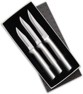 🔪 rada cutlery s01 paring knife set - 3 knives with stainless steel blades and brushed aluminum handle, made in the usa, sizes: 7 1/8", 6 3/4", 6 1/8" - silver logo