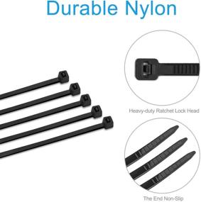 img 1 attached to 🔗 TEVADO 100 Pack Cable Zip Ties: Heavy Duty 12 Inch, Premium Plastic Wire Ties with 50lbs Tensile Strength - Multi-Purpose Self-Locking Black Nylon Zip Ties for Indoor & Outdoor Use