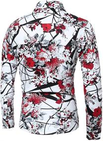 img 2 attached to Men's Stylish Clothing: Printed Sleeve Button Shirts - The Perfect Addition to Your Wardrobe!