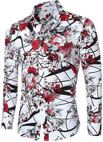 img 3 attached to Men's Stylish Clothing: Printed Sleeve Button Shirts - The Perfect Addition to Your Wardrobe!