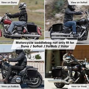 img 1 attached to 🏍️ Motorcycle Hard Saddlebags Saddle Bags with Mounting Kits - Compatible with Vulcan 800, 900 | Vstar 650, 1100, 1300 | Softail