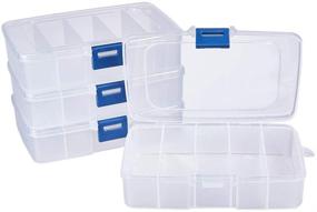 img 4 attached to 📦 PandaHall Elite 4 Pack: Clear Plastic Jewelry Dividers Box Organizer for Beads, Jewelry, Nail Art & Crafts - 5 Grids 5.5x3.5x1.3 Inch Storage Container