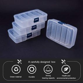 img 1 attached to 📦 PandaHall Elite 4 Pack: Clear Plastic Jewelry Dividers Box Organizer for Beads, Jewelry, Nail Art & Crafts - 5 Grids 5.5x3.5x1.3 Inch Storage Container