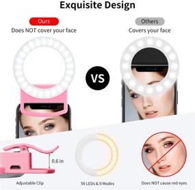 img 2 attached to 📸 Moleve Selfie Ring Light: 56 LEDs, 3 Modes & 3 Adjustable Brightness, Rechargeable for Phone Makeup and Photography