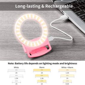 img 1 attached to 📸 Moleve Selfie Ring Light: 56 LEDs, 3 Modes & 3 Adjustable Brightness, Rechargeable for Phone Makeup and Photography