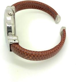 img 1 attached to Ladies Snakeskin Leather Bangle Cuff Watch with Round Case and White Dial - Wincci