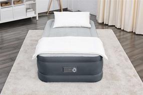img 4 attached to 💤 SLEEPLUX Twin Air Mattress: Supersoft Snugable Top, Durable Tough Guard, Built-in Pillow, 18" Raised Airbed with Pump & USB Charger (69086E, Grey)