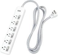 convenient surge protector power strip with 6 individual switches and 6ft extension cord - ideal for home and office use logo