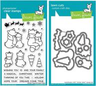 🌲 bundle: lawn fawn winter skies clear stamps and matching lawn cuts custom craft dies (lf1763, lf1764) logo