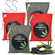 🎋 activated bamboo charcoal bags - 4 pack (4x200g) - pet friendly air purifying bags for home, car, closet, bathroom, shoe - natural odor absorber and deodorizer logo