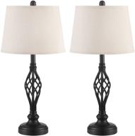 pair of vintage bedside table lamps for living room, kakanuo farmhouse nightstand lamps 🏺 27'' retro bedroom lamps with spiral cage base, ideal for bedroom, living room, and office логотип