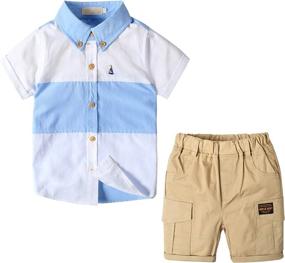 img 4 attached to Little Summer Clothes Outfits Gentleman Boys' Clothing - Clothing Sets
