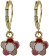 🌸 ivy and max gold finish pink enamel flower drop earrings logo